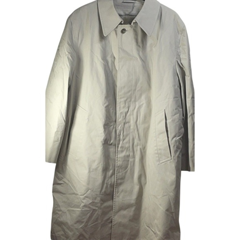 Lakeland Beige Tan Trench Coat Full Length‎ Zip Up Liner Size 42 Short Mens